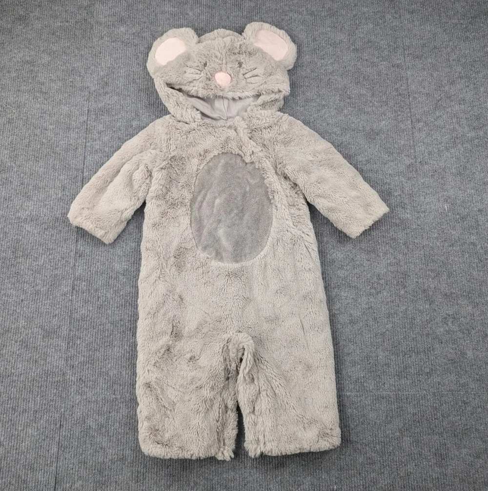 Pottery Barn Kids One Piece 6-12 Months Mouse Costume Fuzzy Cozy Novelty Party